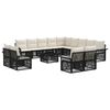 vidaXL Gartensofa-set 14 Stk. Schwarz und Cremewei&szlig; Poly-Rattan