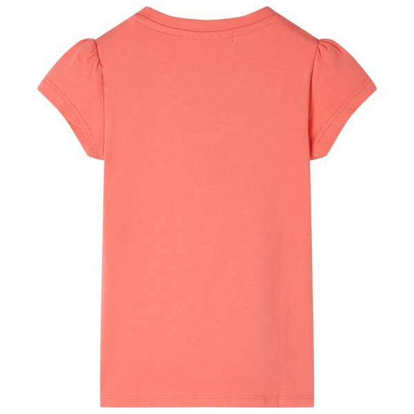 Kinder-T-Shirt mit Fl&uuml;gel&auml;rmeln Korallenrosa 128