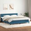 vidaXL Boxspringbett mit Matratze & LED Dunkelblau 180x210 cm Samt