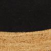 vidaXL Teppich Geflochten Schwarz & Natur 90 cm Jute & Baumwolle Rund