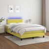 vidaXL Boxspringbett mit Matratze & LED Gr&uuml;n 120x200 cm Stoff