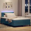 vidaXL LED Boxspringbett mit Matratze mit LED Blau 120 x 190 cm Samt
