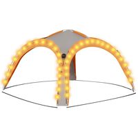 vidaXL Partyzelt mit LED und 4 Seitenwänden 3,6x3,6x2,3 m Grau&Orange