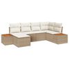 vidaXL Gartensofa-set 7 stk. 6-Sitzanzahl Beige und Creme Polyrattan