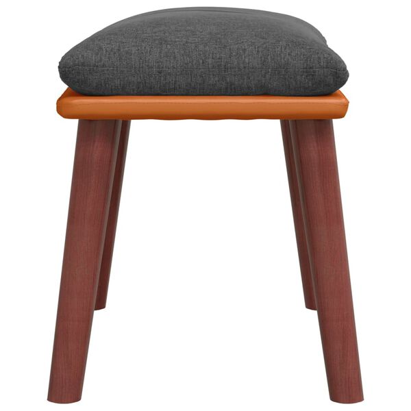 vidaXL Fu&szlig;hocker Dunkelgrau 45x29,5x35 cm Stoff und Kunstleder