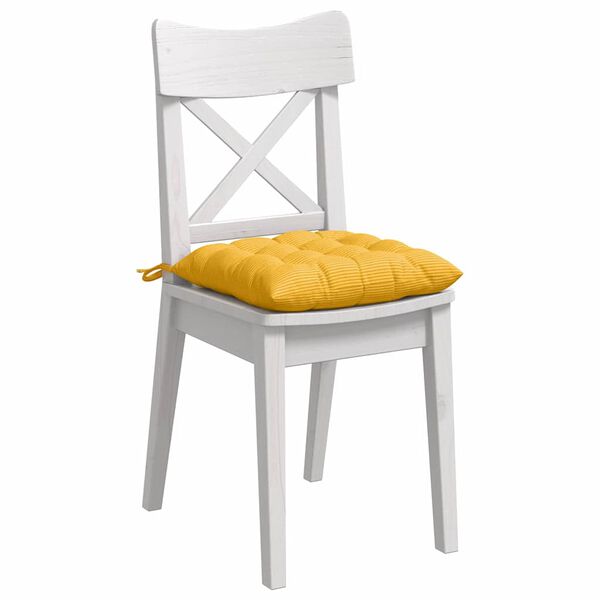 vidaXL Sitzkissen 4 pcs Helles Gelb 40 x 40 x 6 cm Cordstoff