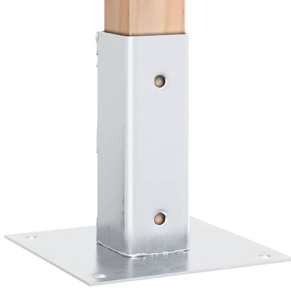 vidaXL Pfostentr&auml;ger Quadratisch 12 Stk. Silber 51x51mm Stahl Verzinkt