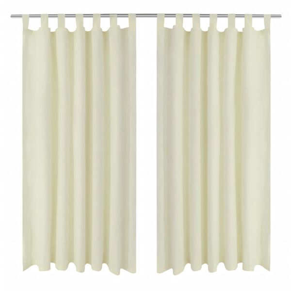 Vorh&auml;nge Gardinen aus Satin 2-teilig 140 x 245 cm Creme