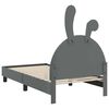 vidaXL Kinderbettgestell mit Kopfteil Hellgrau 80 x 160 cm PU