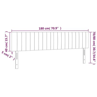 vidaXL LED Kopfteil Hellgrau 180x5x78/88 cm Stoff