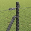 vidaXL Zaunpfosten Grau 10 x 0,8 m (36 mm Mesh) Stahl und PVC