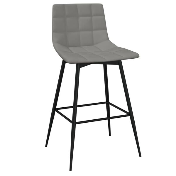 vidaXL Barhocker 2 Stk. Hellgrau Samt