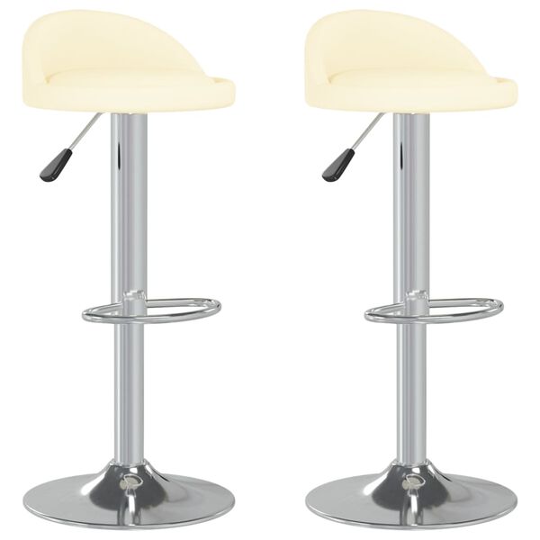 vidaXL Barhocker 2 Stk. Creme Kunstleder