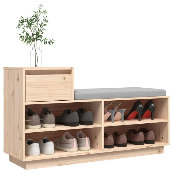 vidaXL Schuhregal 110x34x61 cm Massivholz Kiefer