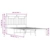 vidaXL Bettgestell mit Kopfteil Metall Wei&szlig; 135x190 cm