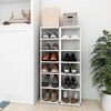 vidaXL Schuhschr&auml;nke 2 Stk. Hochglanz-Wei&szlig; 27,5x27x102 cm
