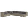 vidaXL 8-tlg. Garten-Lounge-Set mit Kissen Grau Poly Rattan