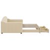 vidaXL Tagesbett Ausziehbar mit Schubladen Creme 90x200 cm Stoff