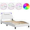 vidaXL Bettgestell "Viana" mit LED ohne Matratze Wei&szlig; 100x203 cm