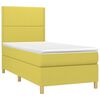 vidaXL Boxspringbett mit Matratze & LED Gr&uuml;n 100x200 cm Stoff