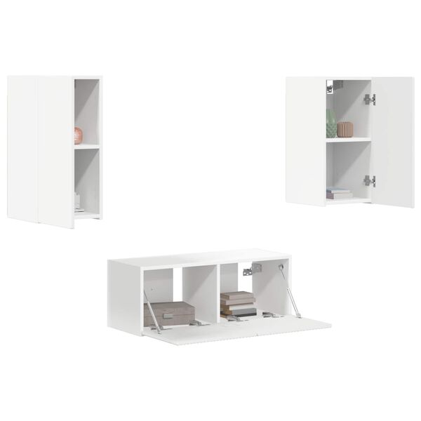 vidaXL TV-Schrankset Wandmontiert 6 pcs Wei&szlig; Holzwerkstoff