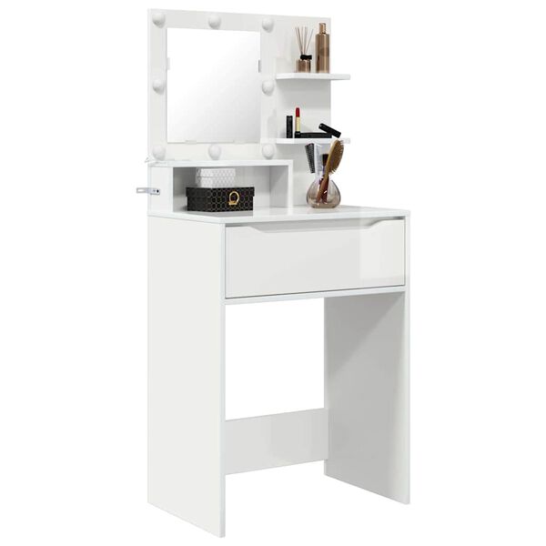 vidaXL Schlafzimmer-Frisiertische Hochglanz Wei&szlig; 80 x 39,6 x 135 cm