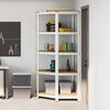 vidaXL Eckregal mit Regal Silber 90 x 90 x 198 cm Holzwerkstoff