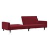 vidaXL Schlafsofa 2-Sitzer mit Fu&szlig;hocker Weinrot Samt