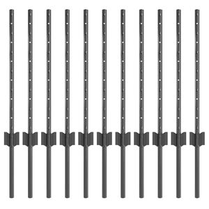 vidaXL Eingebetteter Zaunpfosten 11 Stk. Grau 100 cm