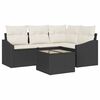 vidaXL Gartensofa-set 5 Stk. Braun und Creme Poly-Rattan