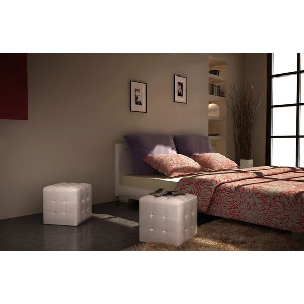 vidaXL Würfelhocker Weiß