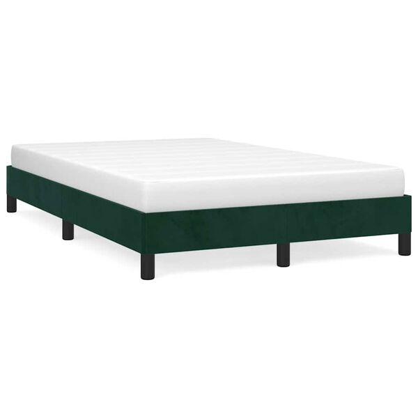 vidaXL Bettgestell ohne Matratze Dunkelgr&uuml;n 120x190 cm Samt
