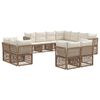 vidaXL Gartensofa-set 11 Stk. Beige Poly-Rattan