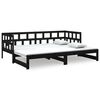 vidaXL Tagesbett Ausziehbar Schwarz Massivholz Kiefer 2x(90x190) cm