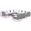 vidaXL 10-tlg. Garten-Lounge-Set mit Kissen Braun Poly Rattan
