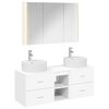 vidaXL Badezimmerm&ouml;bel-Set 4 stk. Wei&szlig; Ingenieurholz und Glas