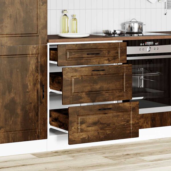 vidaXL K&uuml;chenunterschrank Porto R&auml;uchereiche Holzwerkstoff