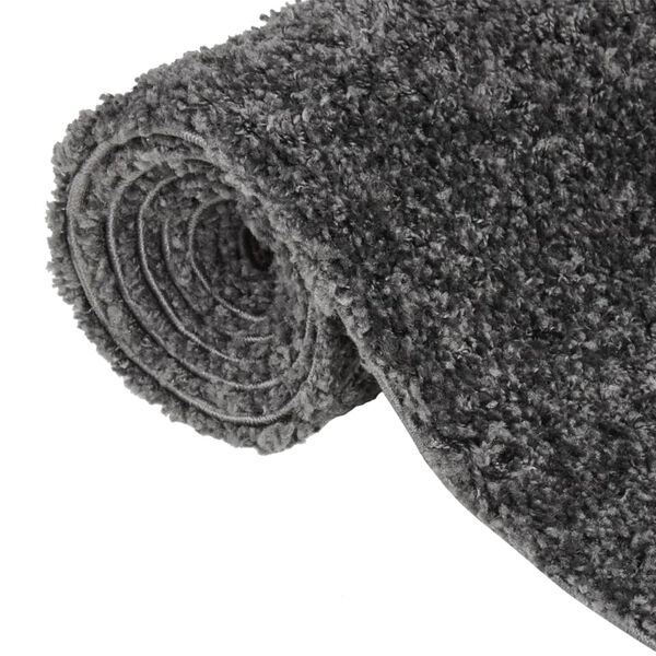 vidaXL Teppich Shaggy Hochflor Anthrazit 120x170 cm
