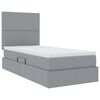 vidaXL Bett mit Stauraum und LED Hellgrau 90 x 200 cm Polyester