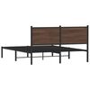 vidaXL Metallbett ohne Matratze Braun Eichen-Optik 150x200 cm