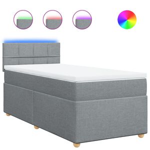 vidaXL Boxspringbett mit Matratze Hellgrau 80x200 cm Stoff