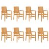 vidaXL Gartenst&uuml;hle 8 Stk. Stapelbar 56,5x57,5x91 cm Massivholz Teak