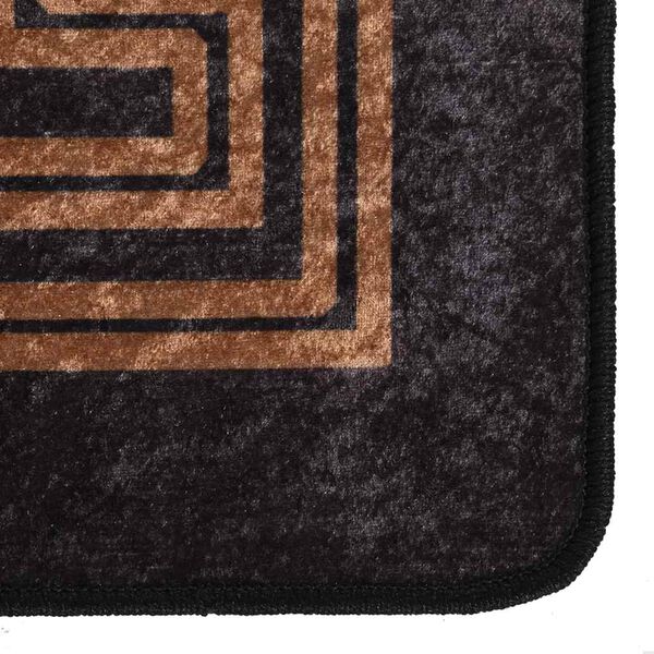 vidaXL Teppich Waschbar Schwarz und Golden 190x300 cm