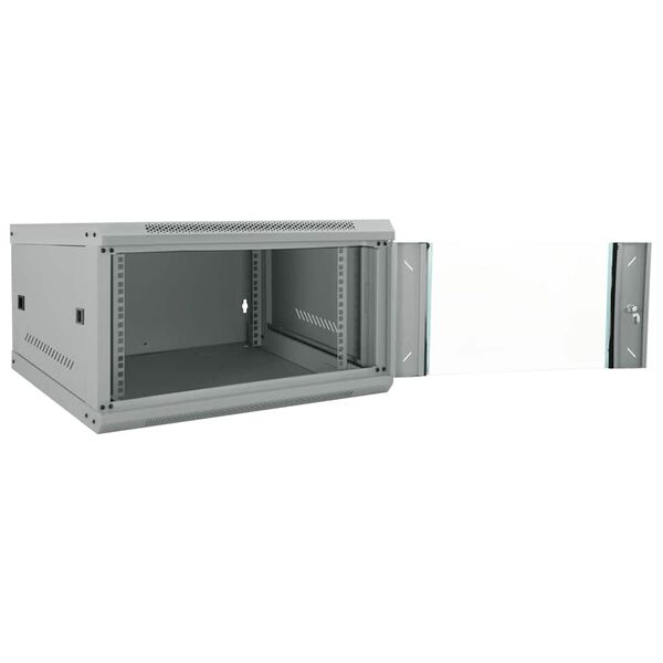 vidaXL Netzwerkschrank mit Speicher Grau 53 x 60 x 30 cm Stahl