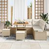 vidaXL Garten-Sofa-Set mit Kissen 8 pcs Beige Poly Rattan