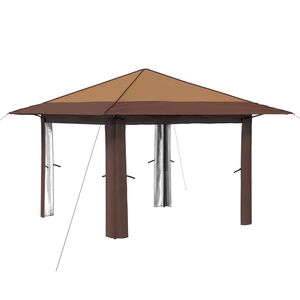 vidaXL Gazebo ohne Seitenwand 3,3 x 3,3 m Beige und Braun