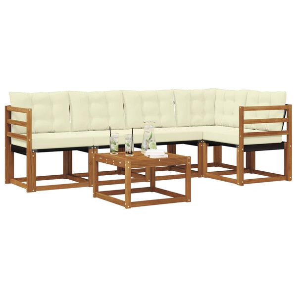 vidaXL Outdoor-Sofagarnitur mit Kissen 6 pcs Natur und Beige