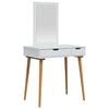 vidaXL Schminktisch-Set FAUSKE 2 pcs Wei&szlig; 76 x 50 x 143 cm
