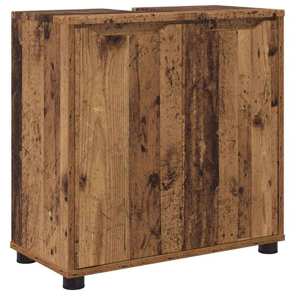 vidaXL Badezimmerwaschbecken-Schrank mit Regal Altholz 60 x 30 x 60 cm