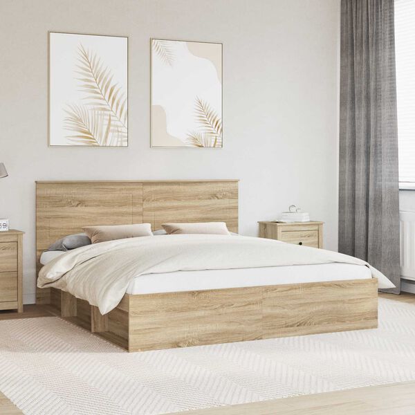 vidaXL Bettrahmen Sonoma 180 x 200 cm Massives Kiefernholz